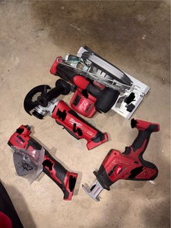 Milwaukee tools (Grinder, Hackzall, 6” circular saw, etc.