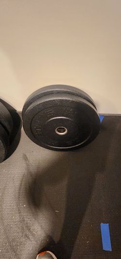 Ethos Olympic Rubber Bumper Plates - 45slb & 15s lb Pair