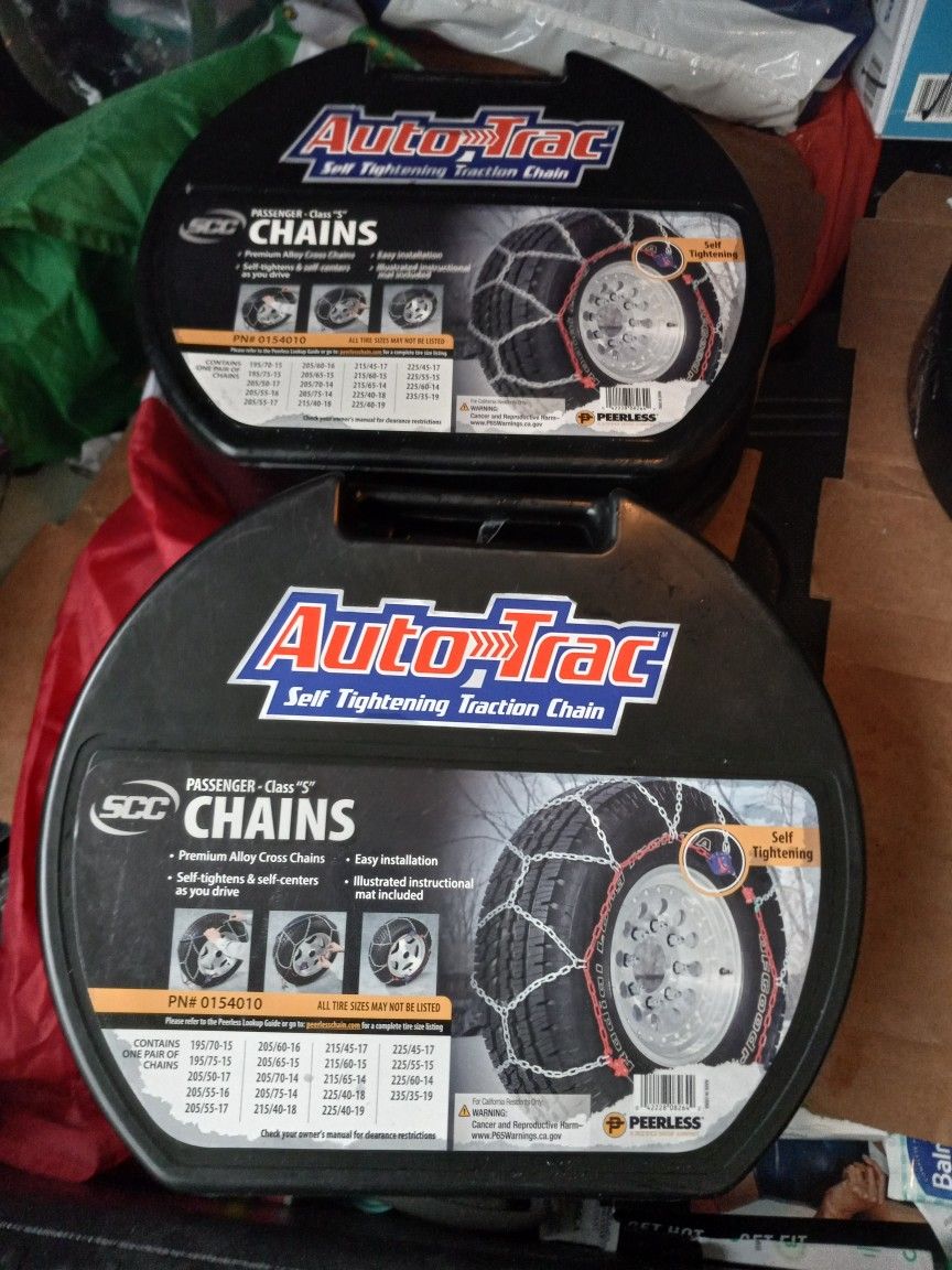 Snow Chains Brand New $65 Each No Money Back Do You're Homework Before You Buy Look At The Pictures What Sizes You Need
