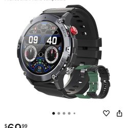 35.00 Military Smart Watch for Men(Call Receive/Dial), Outdoor Waterproof Tactical Smartwatch Bluetooth