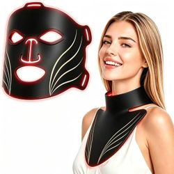 Red Light Therapy Mask for Face & Neck,4 Modes,850nm NIR
