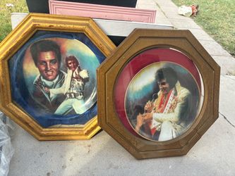 Elvis Presley Collector Plates in Octagonal Frames