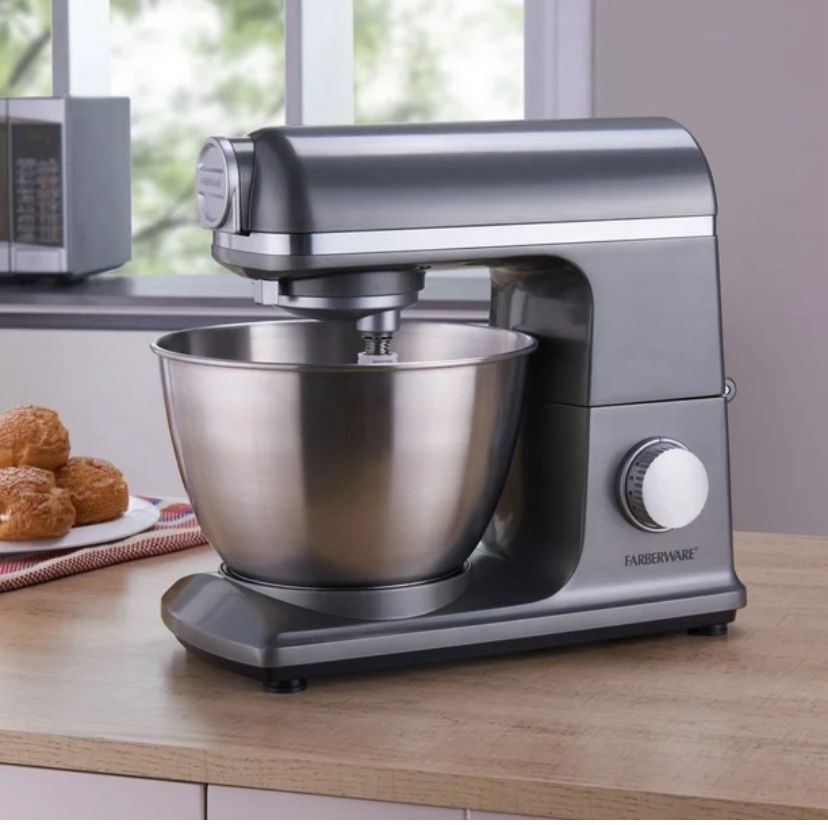 Farberware 6 Speed 4.7 Quart Gun Metal Professional Stand Mixer