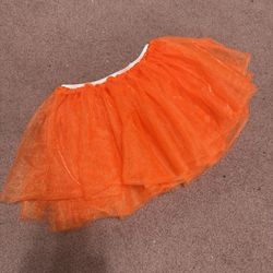 Kids Girls Youth Orange Tutu Skirt  Costume 