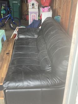 FREE!!! Black Leather Couch