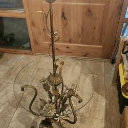 1960s Mid Century Hollywood Regency Gold Gild Table Floor Lamp