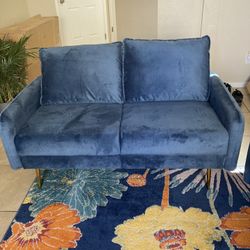 MCM Style Velvet Couch Set 