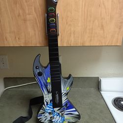 React Rebel Yell Wireless Rock Band/Guitar Hero Guitar For PS2/PS3 W/Strap & Dongle Tested Working