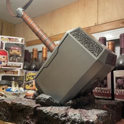 Thor Hammer Replica With Stand. Weight 5 Lbs 