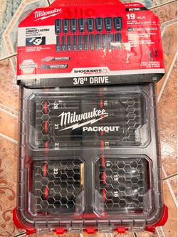 Milwaukee impact rated 3/8 socket set packout