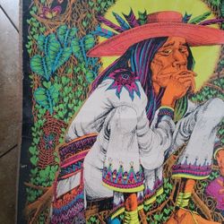 San Mezcalito 1970  Blacklight Poster RICK GRIFFEN Hand Screen Printed Authentic Vintage  