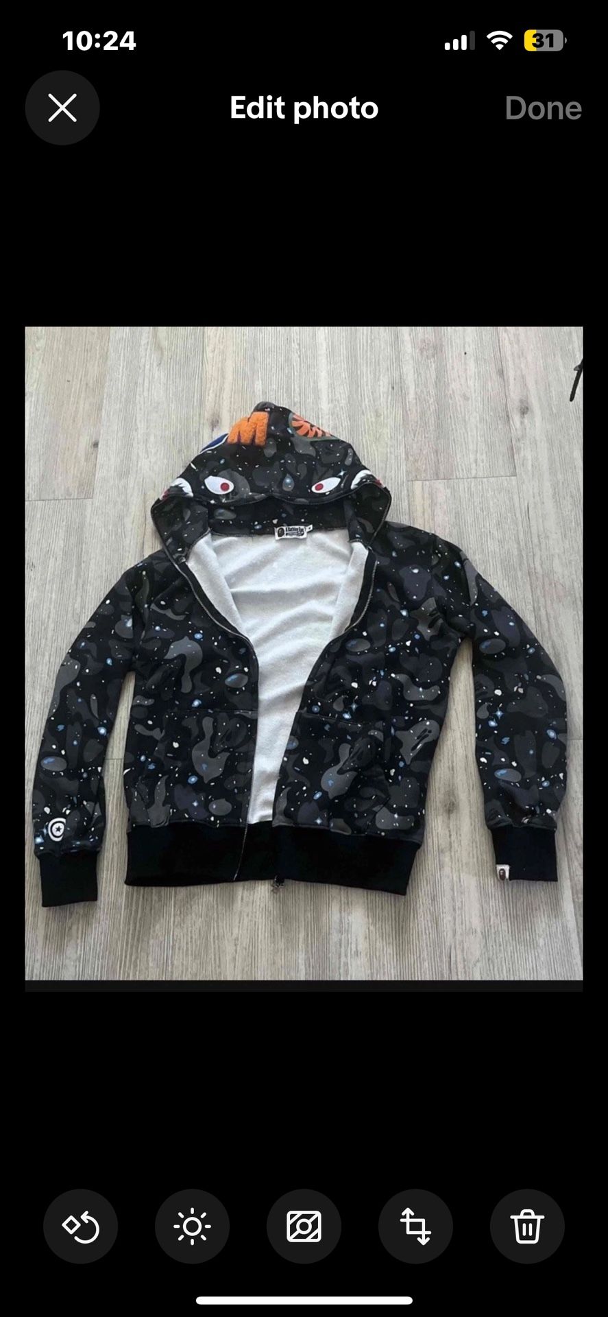 BAPE Space Camo Shark WGM Full-Zip Hoodie