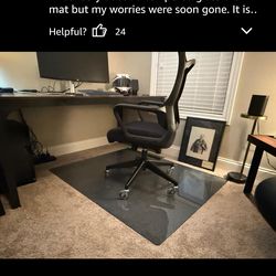 Office chair mat tempered glass