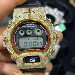 Custom Chrome Heart Diamond G shock 