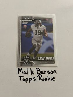 Malik Benson Las Vegas Raiders WR Topps Rookie Card.
