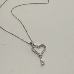 14K Gold Diamond Key Charm pendant