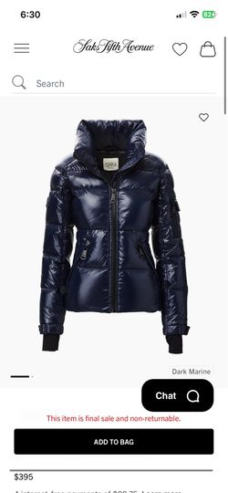 SAM. New York Freestyle Down Puffer Jacket Navy Blue Shiny Glossy Size L