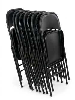 Black Metal Folding Chairs Set of 11 (pending)