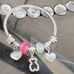 Charm Bracelet with Glass Beads