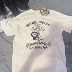 Chrome Heart x Bathing Ape White T-shirt Size M