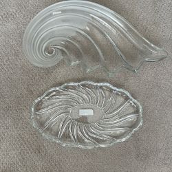 Mikasa Crystal Serving Platters - Never Used Two (2)