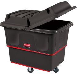 
Rubbermaid FG471600BLA Black 16 Cu. Ft. Utility Cube Truck (1000 lb.) With Lid