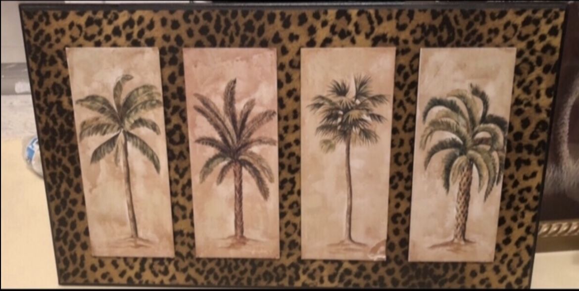 Wooden Palm Tree Decor 13 1/2" L X 23"What