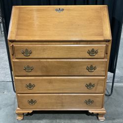 1900's Beats Portland Maine Maple Secretary Desk - Made From American Rock Hard Maple