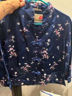 Vintage Chinese blue satin jacket