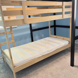 IKEA Mydal Bunk Bed With 2 Meistervik Twin Firm Mattresses 