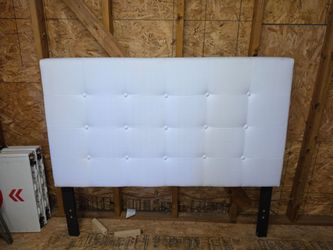 White Tufted Upholstered Headboard Full size
