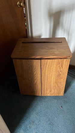 Vintage Wood Grain Rolling Printer Stand