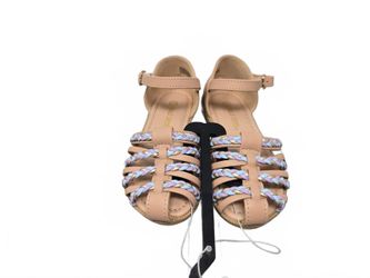 Falls Creek Nahla Pastel Pink 1Blue Braided Strappy Sandal Boho Summer NWT Sz