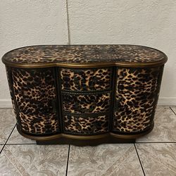 Leopard print accent cabinet 
