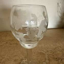 Beautiful Etched  Wine Glasses