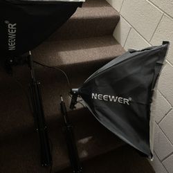 Two Neewer SoftBox Lights With Stands
