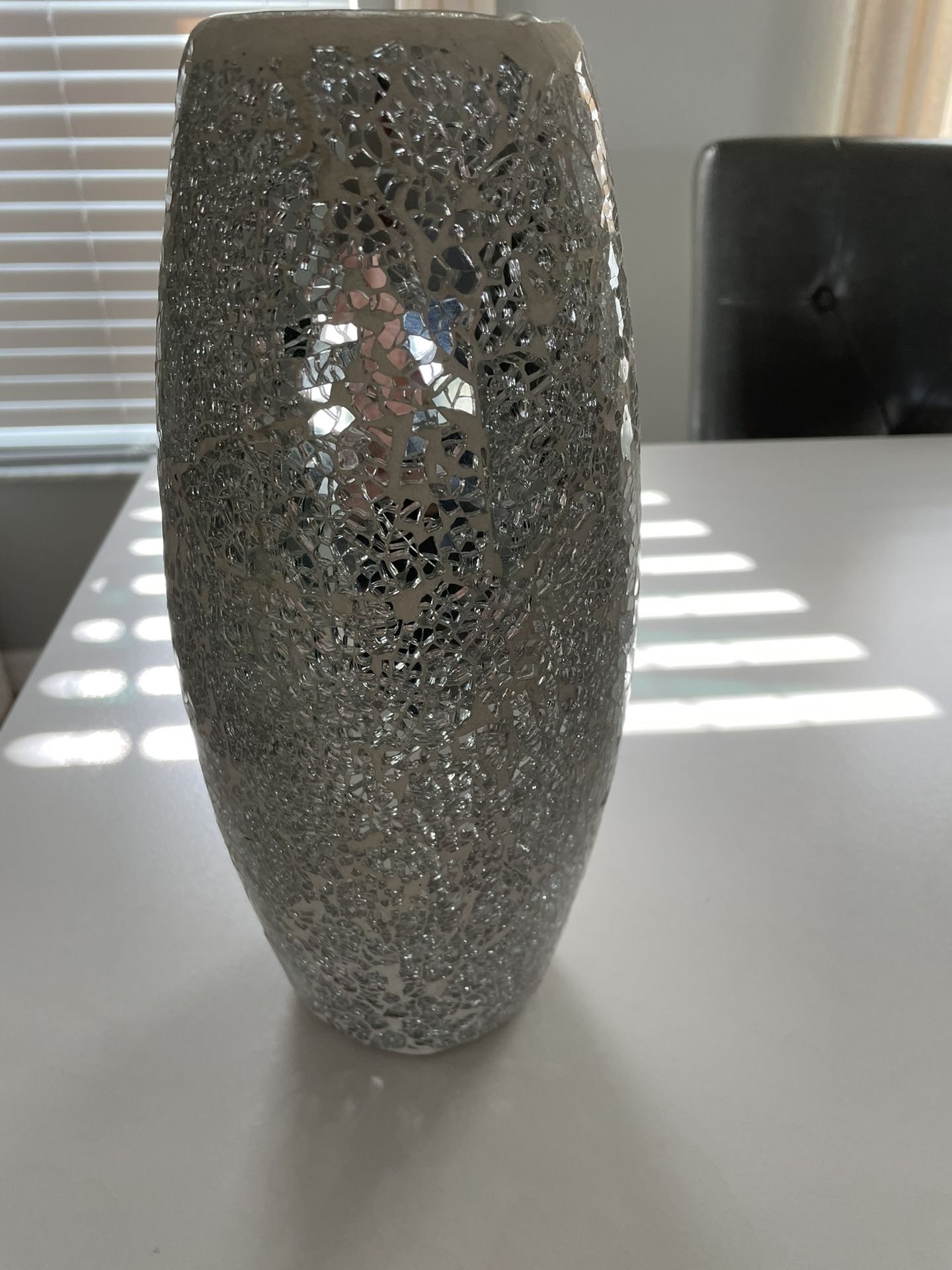 Large Glittery  Sparkled Glass Mosaic Vase 