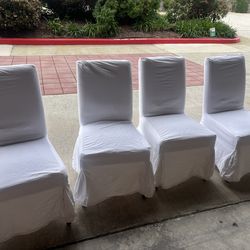 Set of 4 white dining room chairs IKEA