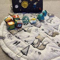 Tummy Time Toys and Mat