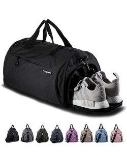 Gym Bag, for Men & Women with Shoe & Wet Compartment, Duffle Bag for Travel, Sports, Fitness & Workout, (FITGRIFF) Black, NEW