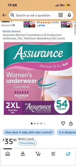 2XL woman’s pull ups
