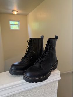 Black combat boots