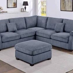 BRAND NEW 4PCS SECTIONAL SOFA SET WITH OTTOMAN AND ACCENT PILLOW INCLUDED $499