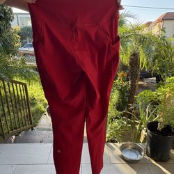 Red Lululemon Leggings Size 8