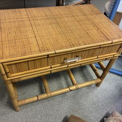 Bamboo Rattan Side Chest