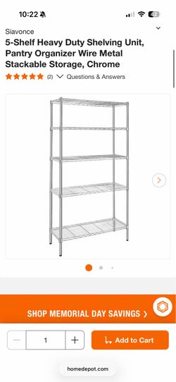 Home Depot 5 shelf storage unit