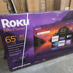 Roku Smart TV 2025 – 65-Inch Select Series, 4K HDR TV – Roku TV with Enhanced Voice Remote New in box  295$ Pick up Phoenix 43rd ave and Indian school