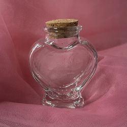 Heart Shaped Glass Favor (Recuerdos) Jars with Cork Lids, Set of 15, 5oz  Bottles. $10.