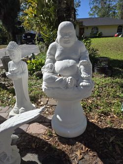 Concrete Buddha And Pedestal