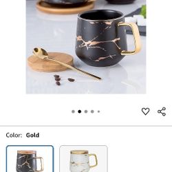 Lucck Ceramic Coffee Mug With Wooden Lid Brand New